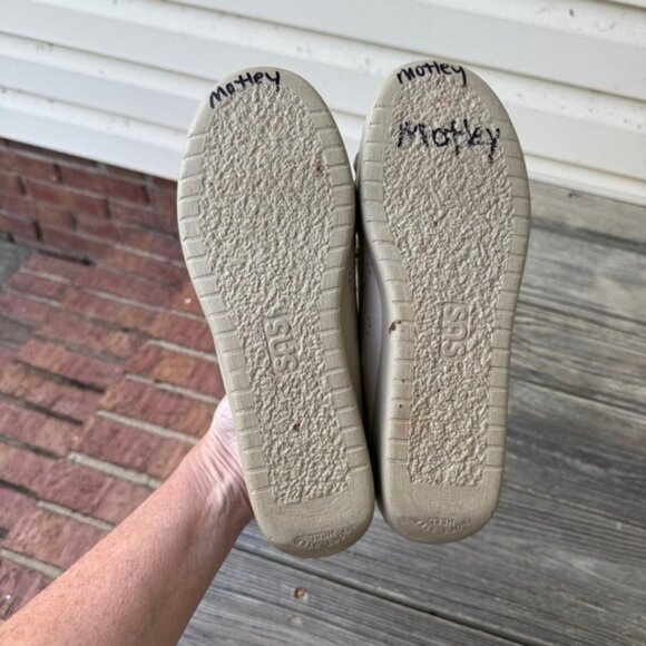 SAS Siesta Lace Up Genuine Leather Loafer Bone Women Size 7.5 Wide Hand Sewn - Picture 9 of 14